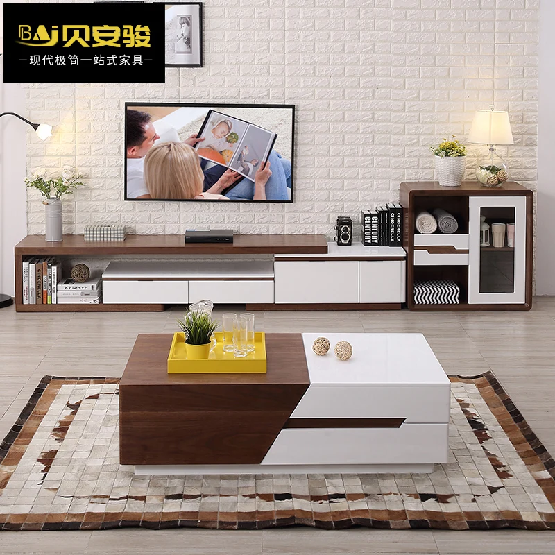 Nordic Light luxury TV cabinet combination modern simple living room black and white small family telescopic tea table
Nordic Light luxury TV cabinet combination modern simple living room black and white small family telescopic tea table