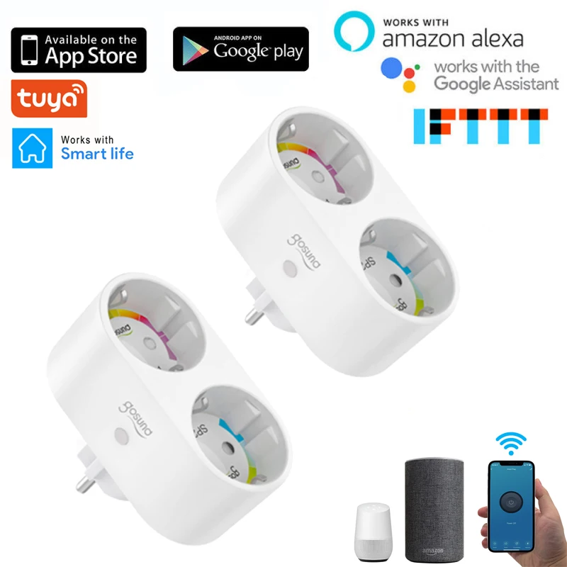 16A Dual EU Smart Wifi Power Plug with Power Monitor Smart Home Wifi Wireless Socket Outlet Works for Alexa Google Home Tuya App
16A Dual EU Smart Wifi Power Plug with Power Monitor Smart Home Wifi Wireless Socket Outlet Works for Alexa Google Home Tuya App