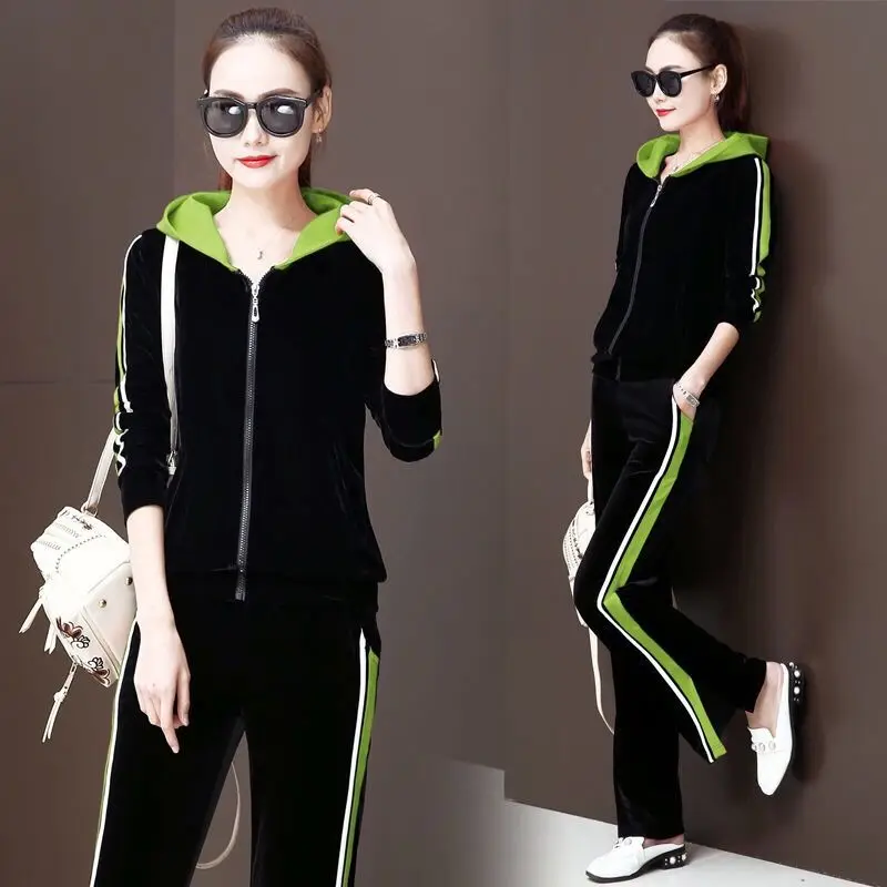 Women's Velvet Tracksuit Casual 2 Piece Sets Spring Fashion Zipper Jacket Tops And Wide Leg Pants Suit Korean Jogging Sweatsuit
Women's Velvet Tracksuit Casual 2 Piece Sets Spring Fashion Zipper Jacket Tops And Wide Leg Pants Suit Korean Jogging Sweatsuit