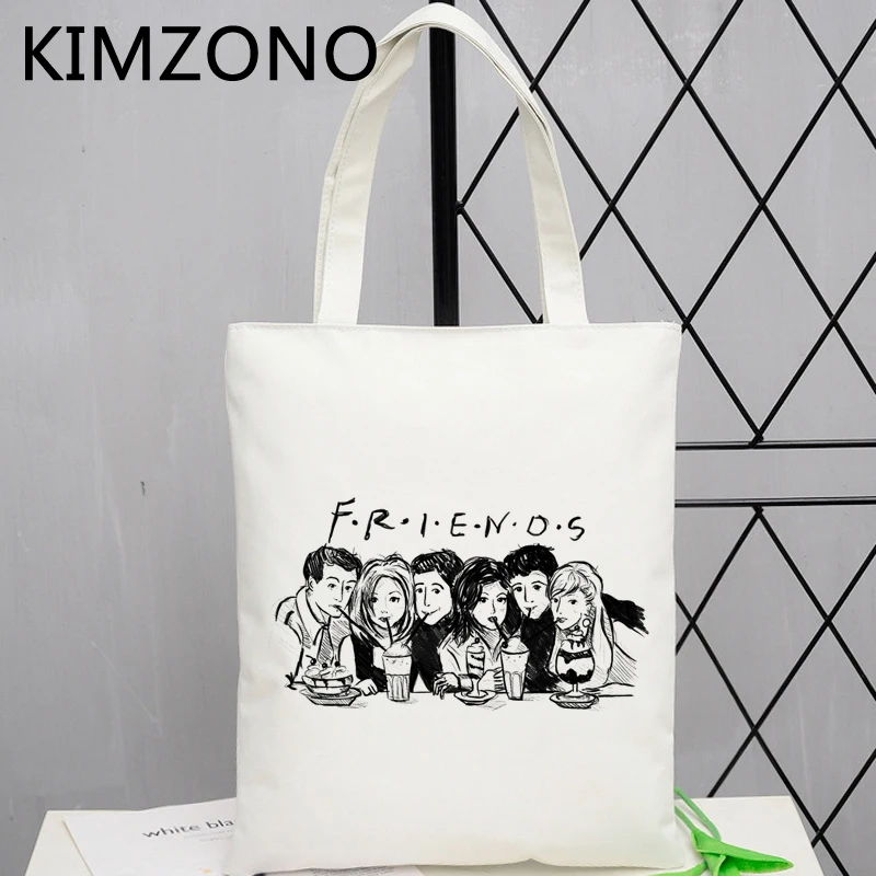 Сумка для покупок с принтом ТВ-шоу друзья, многоразовая сумка для покупок 
Сумка для покупок с принтом ТВ-шоу друзья, многоразовая сумка для покупок