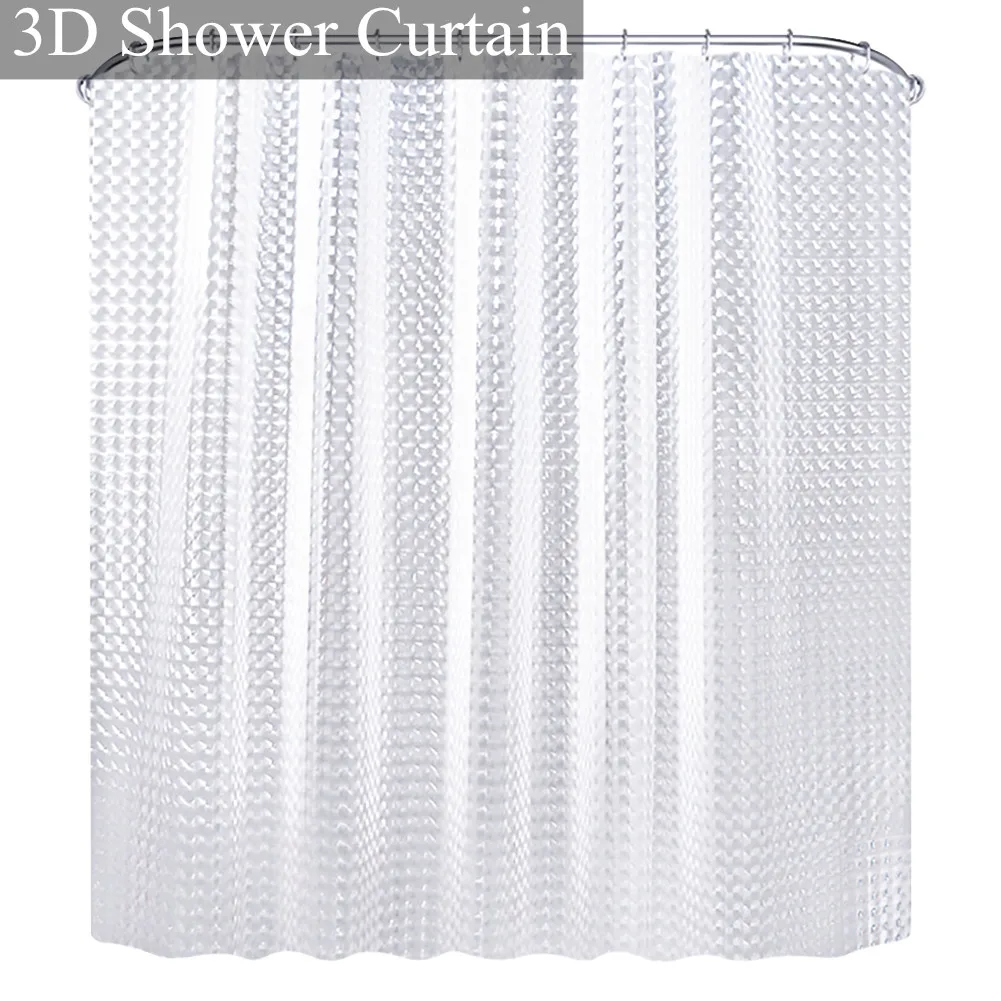 3D Waterproof PEVA Shower Curtains Bathroom Curtains With Hooks Transparent White Clear Bathroom Curtain Luxury Bath Curtains
3D Waterproof PEVA Shower Curtains Bathroom Curtains With Hooks Transparent White Clear Bathroom Curtain Luxury Bath Curtains