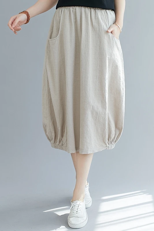 COIGARSAM Cotton Linen Women Skirt New Spring Summer Loose Skirts Black Red Brown Hemp Grey 8155
COIGARSAM Cotton Linen Women Skirt New Spring Summer Loose Skirts Black Red Brown Hemp Grey 8155