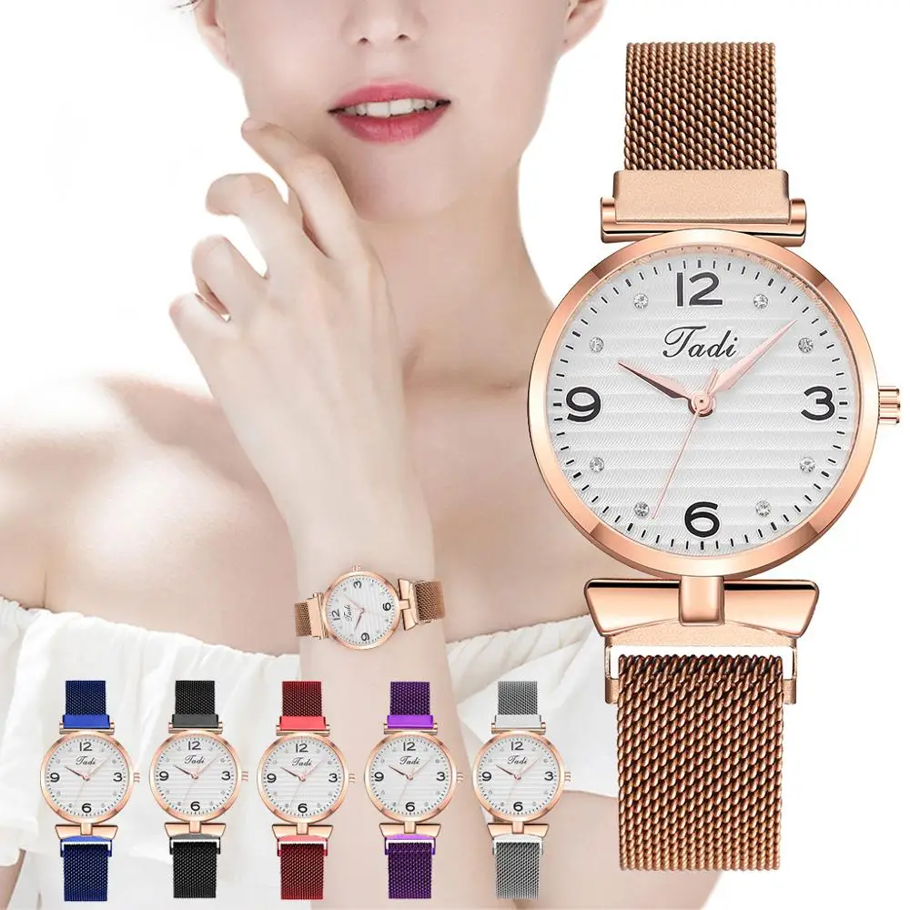 2020 Top Luxury Quartz Magnet Women Watch Fashion Ladies White Watches Rhinestones Female Clocks Wristwatches Bayan kol saati
2020 Top Luxury Quartz Magnet Women Watch Fashion Ladies White Watches Rhinestones Female Clocks Wristwatches Bayan kol saati