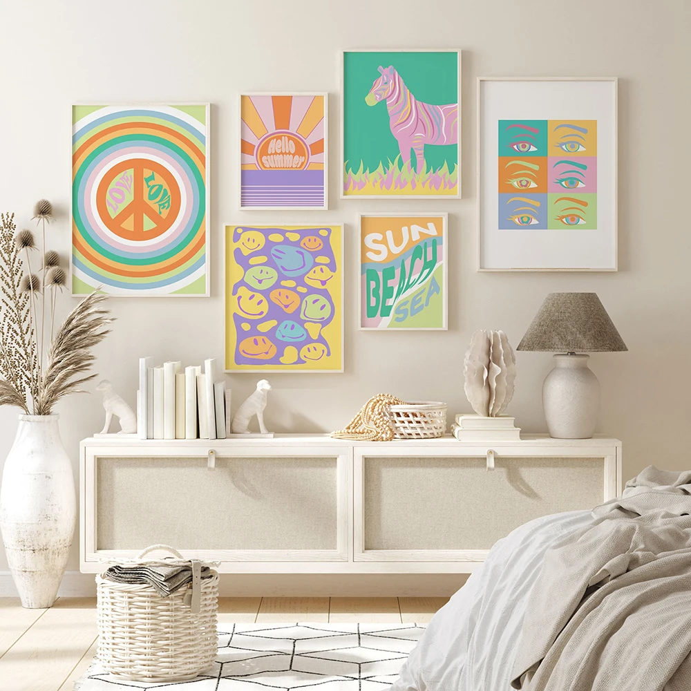 Boho Colorful Retro Cartoon Canvas Painting Art Nordic Posters and Prints Wall Pictures for Living Room Decoration Frameless
Boho Colorful Retro Cartoon Canvas Painting Art Nordic Posters and Prints Wall Pictures for Living Room Decoration Frameless