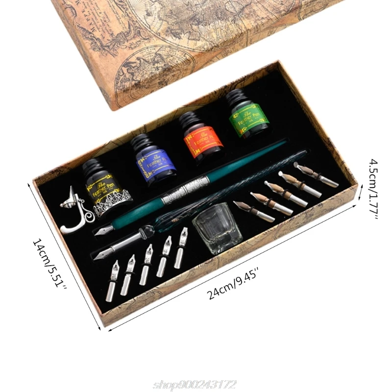 Vintage Dip Pens Fountain Writing Ink 10 Nibs Pen Holder Gift Box Calligraphy Stationery School Supplies M09 21 Dropship 
Vintage Dip Pens Fountain Writing Ink 10 Nibs Pen Holder Gift Box Calligraphy Stationery School Supplies M09 21 Dropship