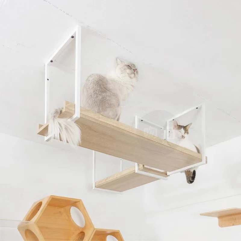 

Cat aerial walkway wooden wall-mounted cat jumping platform cat climbing frame cat scratching board