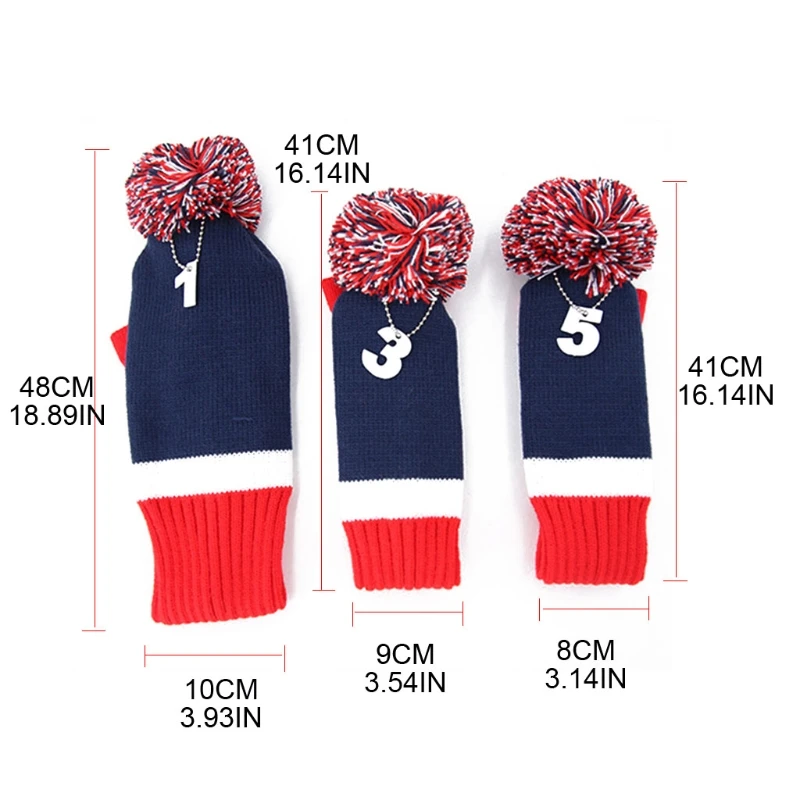 808D 3 Pieces Knit Golf Head Covers Fit Over Well Driver Wood Fairway Wood2 and Hybrid(UT) w/ Rotating Number Tags
808D 3 Pieces Knit Golf Head Covers Fit Over Well Driver Wood Fairway Wood2 and Hybrid(UT) w/ Rotating Number Tags
