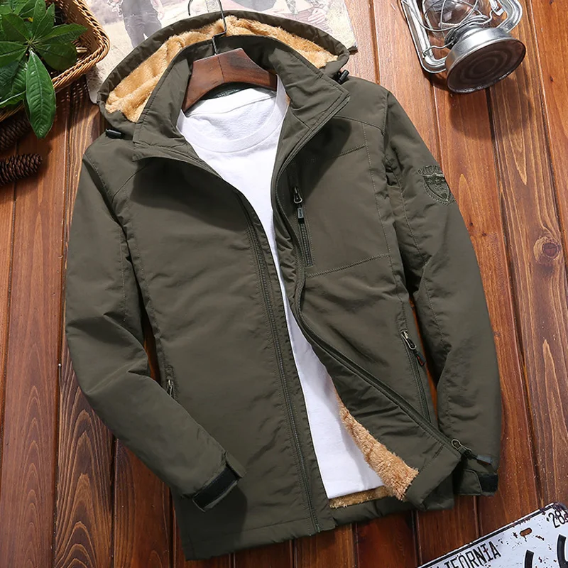 Autumn Winter Coat Fleece Warm Thicken Jacket Men Outerwear windbreaker Casual Coats With Hooded Mens Military Parkas clothing
Autumn Winter Coat Fleece Warm Thicken Jacket Men Outerwear windbreaker Casual Coats With Hooded Mens Military Parkas clothing