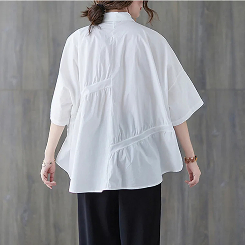 BIG SIZE Summer Women Fashion Elegant Solid Color Tops Ladies Female Plus Large Short Sleeve Cotton Drapped Loose Blouse Shirt
BIG SIZE Summer Women Fashion Elegant Solid Color Tops Ladies Female Plus Large Short Sleeve Cotton Drapped Loose Blouse Shirt
