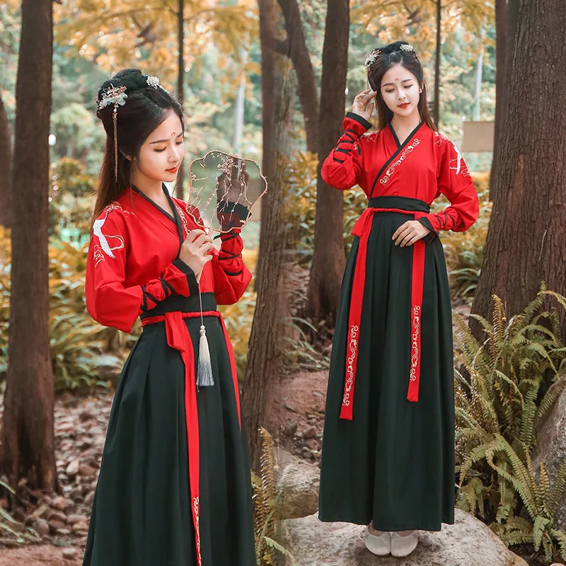 Танцевальные костюмы с вышивкой Hanfu, Женский праздничный костюм вокала, классическое сказочное платье Журавля, женская одежда для выступле...
Танцевальные костюмы с вышивкой Hanfu, Женский праздничный костюм вокала, классическое сказочное платье Журавля, женская одежда для выступле...
