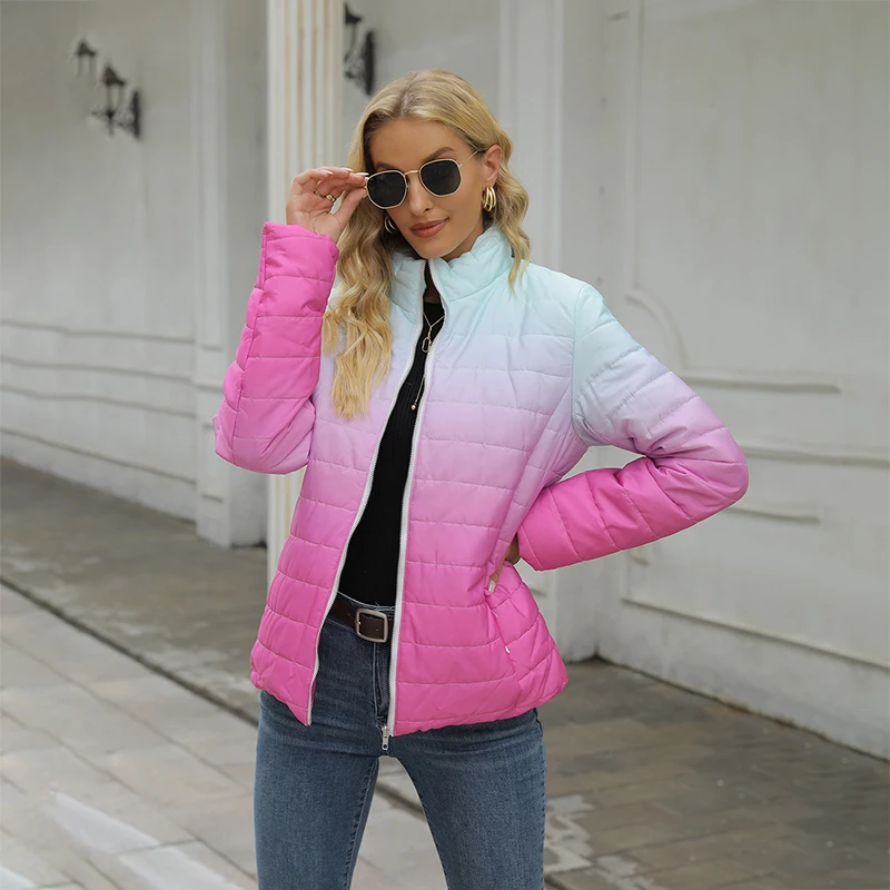 Fashion Women Winter Zipper Jacket Casual Slim Warm Padded Coat Elegant Long Sleeve White Gradient Streetwear Jackets 2021
Fashion Women Winter Zipper Jacket Casual Slim Warm Padded Coat Elegant Long Sleeve White Gradient Streetwear Jackets 2021