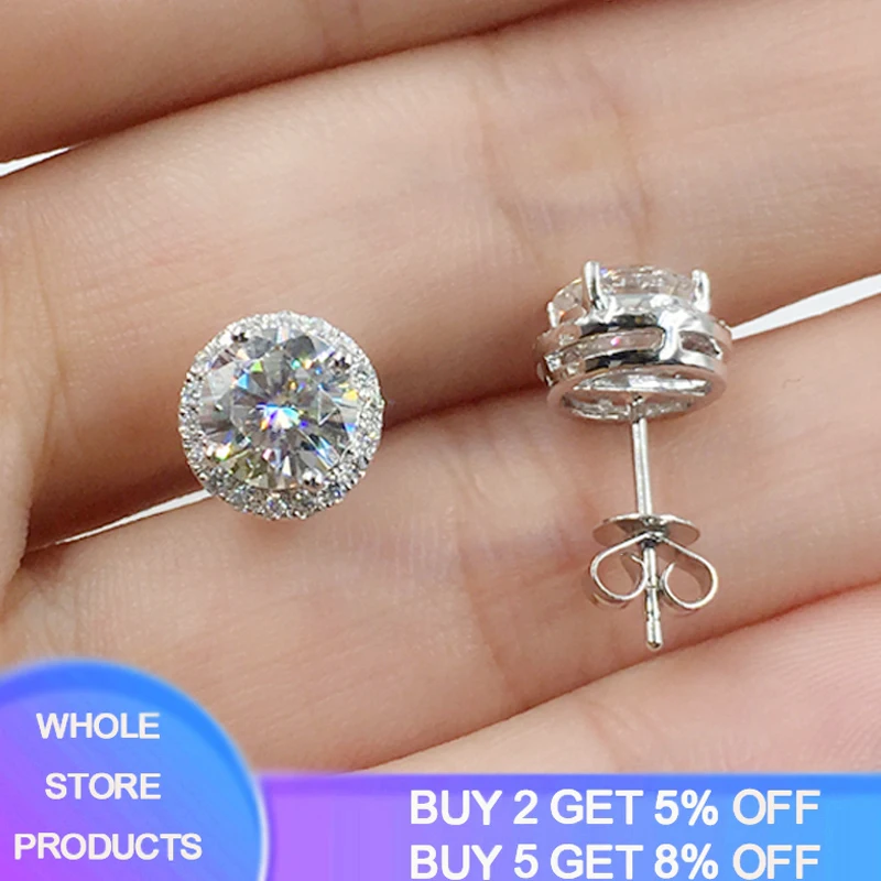 With Certificate Luxury Female Small Round Lab Diamond Earrings 100% Real 925 Sterling Silver Earrings For Women Stud Earrings
With Certificate Luxury Female Small Round Lab Diamond Earrings 100% Real 925 Sterling Silver Earrings For Women Stud Earrings