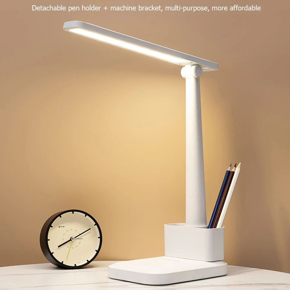 

Настольная лампа для чтения с плавной регулировкой яркости, складной вращающийся светодиодный светильник с сенсорным выключателем, зарядк...