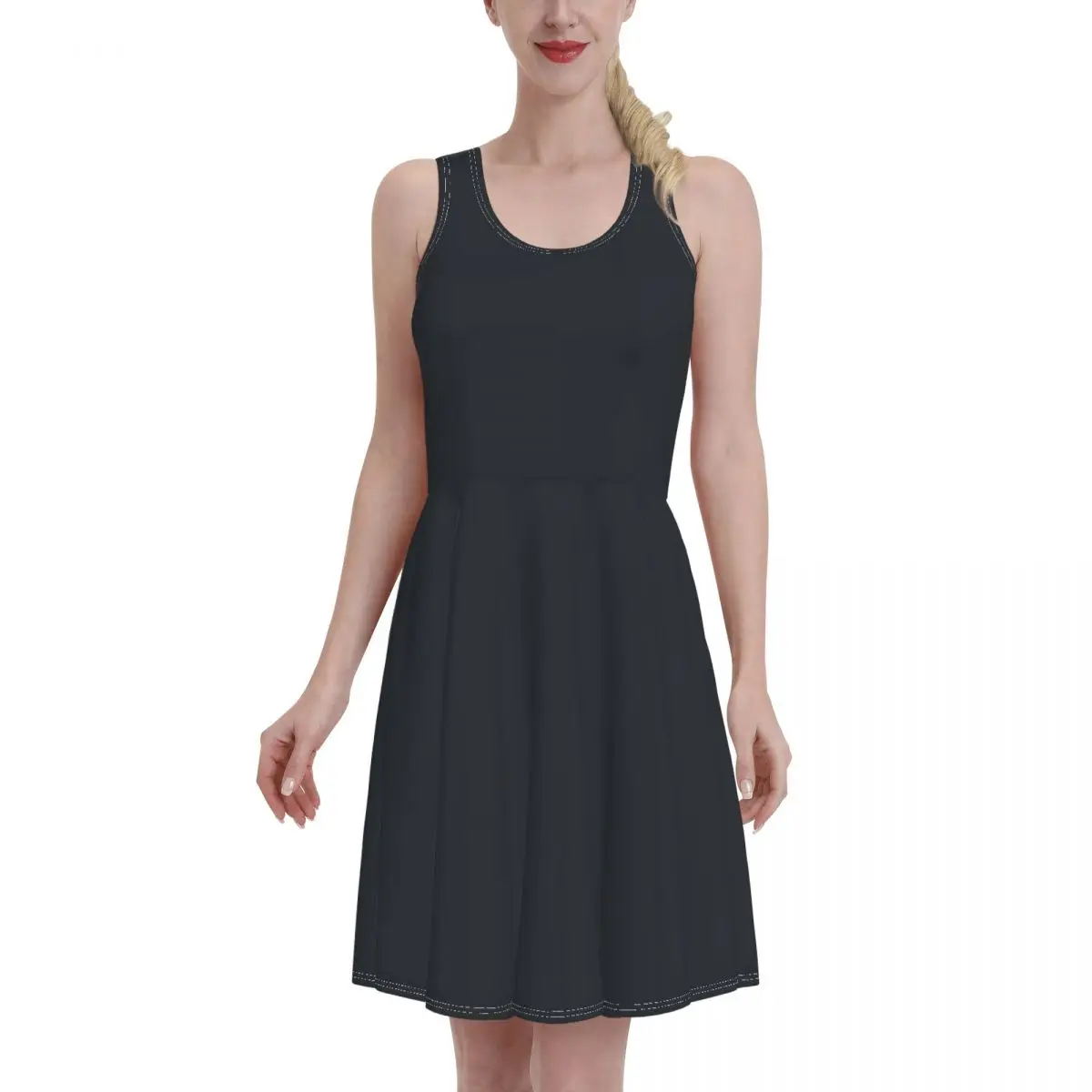 2021 Summer Women's Vest Dress Sleeveless Solid Medium Length Dress Stitched Large Swing Casual Loose Sun Dress
2021 Summer Women's Vest Dress Sleeveless Solid Medium Length Dress Stitched Large Swing Casual Loose Sun Dress