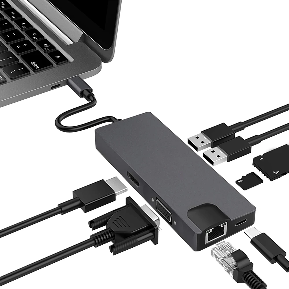 8 in 1 USB 3.0 HUB Type C to VAG Gigabit Dock Station PD Fast Charging Adapter Ethernet Network RJ45+USB3.0 Hub for Laptop
8 in 1 USB 3.0 HUB Type C to VAG Gigabit Dock Station PD Fast Charging Adapter Ethernet Network RJ45+USB3.0 Hub for Laptop