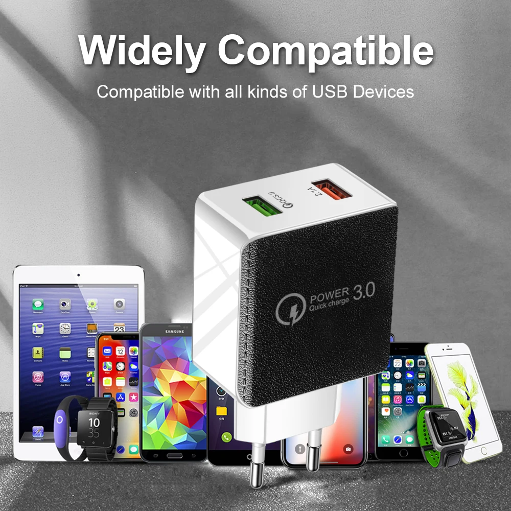 Quick Charge 3.0 USB Charger For Xiaomi Redmi note 9 Pro Dual USB Charger EU Plug 18W QC3.0 Fast Phone Charger For Samsung S9 S8
Quick Charge 3.0 USB Charger For Xiaomi Redmi note 9 Pro Dual USB Charger EU Plug 18W QC3.0 Fast Phone Charger For Samsung S9 S8