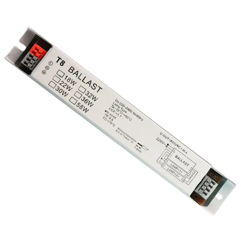 AC 220 240V 2x36W широкий напряжение T8 электронный балласт флуоресцентные балласты для