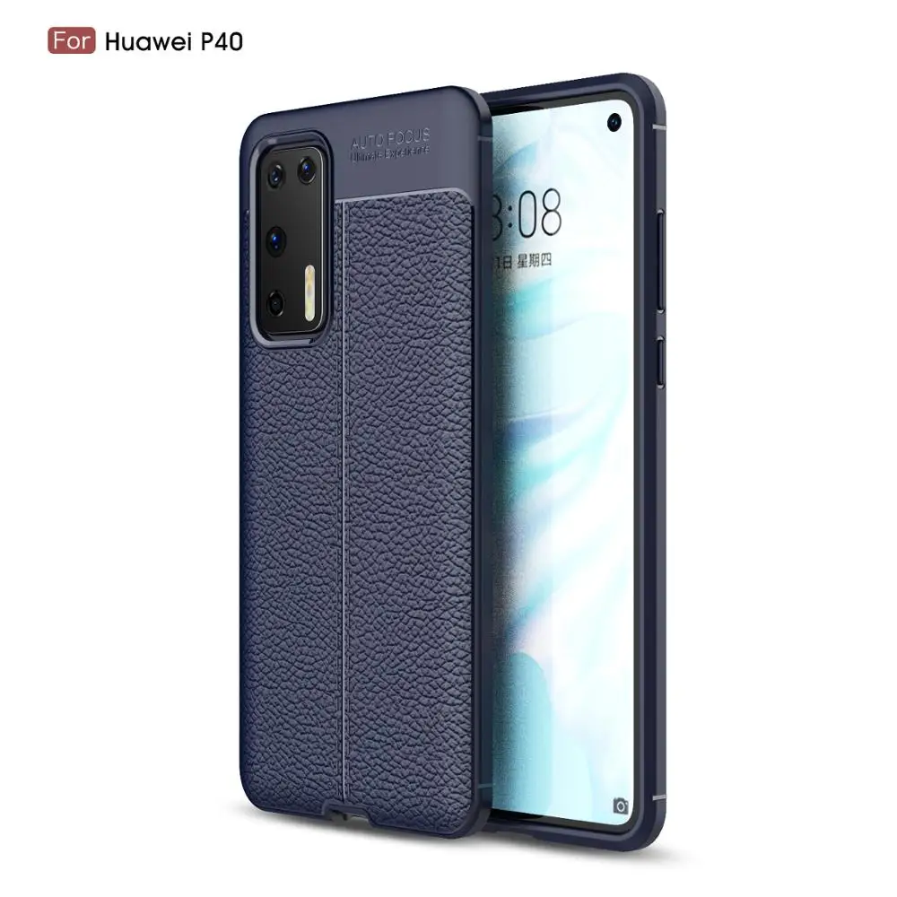 100 шт./лот личи полосы ТПУ Новый чехол кожаный для Huawei P10 lite plus P20 P30 Pro P40 + P Smart (2020) |