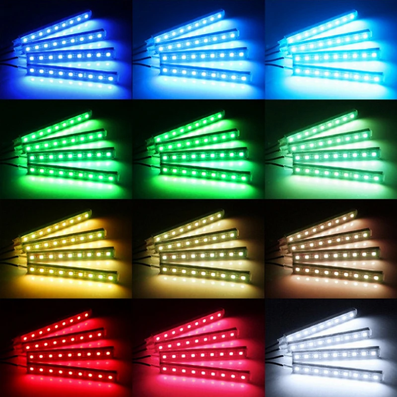4pcs 12V Strip Soft Led Car Strip Car Interior RGB DRL Control Auto Decorative Flexible Backlight Lamp Fog Lamp With Remote
4pcs 12V Strip Soft Led Car Strip Car Interior RGB DRL Control Auto Decorative Flexible Backlight Lamp Fog Lamp With Remote