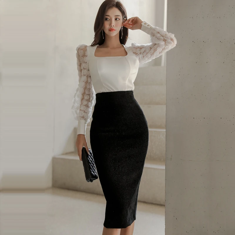 Fashion New Arrival Fresh Formal Women Patchwork Shirt And Sexy Midi Pencil Skirt Elegant Office Lady Women Two Piece Sets
Fashion New Arrival Fresh Formal Women Patchwork Shirt And Sexy Midi Pencil Skirt Elegant Office Lady Women Two Piece Sets