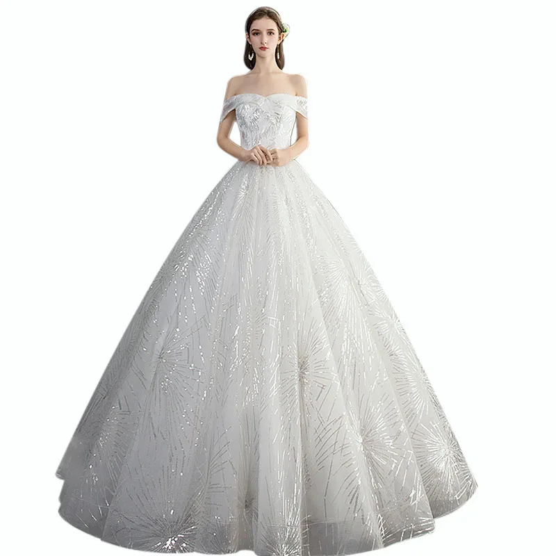 Elegant Off The Shoulder Wedding Dresses It's Yiiya AR700 Shining Sequined Wedding Gowns Boat Neck Lace Up Vestido De Noiva
Elegant Off The Shoulder Wedding Dresses It's Yiiya AR700 Shining Sequined Wedding Gowns Boat Neck Lace Up Vestido De Noiva