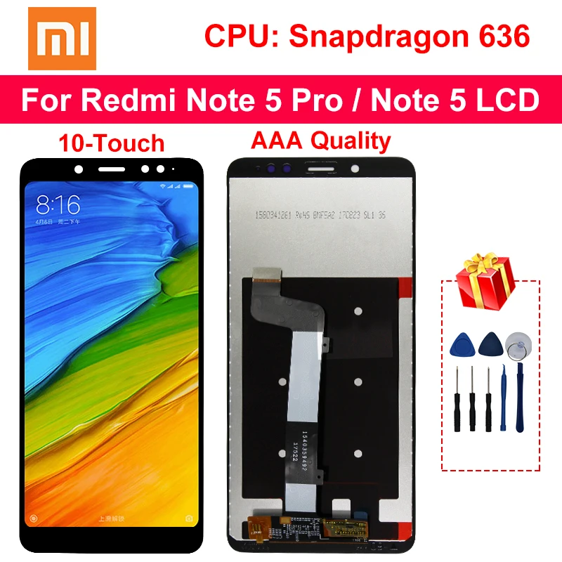 ЖК-дисплей с тачскрином для Xiaomi Redmi Note 5 Pro, Snapdragon 636, инструменты в подарок
ЖК-дисплей с тачскрином для Xiaomi Redmi Note 5 Pro, Snapdragon 636, инструменты в подарок