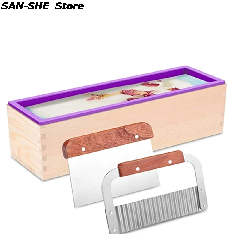 

1200g Silicone Soap Mould Rectangular Toast Loaf Mold Handmade Form Soap Making Tool Supplies Wooden Box Cake Decorating Tools