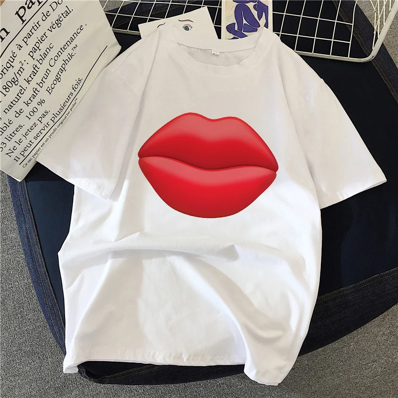 Women Kawaii Red lips Tumblr Harajuku Aesthetic white tshirt Sexy Lips women t-shirt summer short sleeve Tshirt
Women Kawaii Red lips Tumblr Harajuku Aesthetic white tshirt Sexy Lips women t-shirt summer short sleeve Tshirt