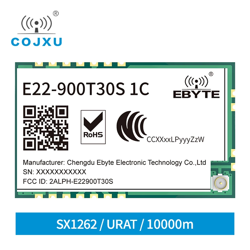 LoRa SX1262 Spread Spectrum 868MHz 915MHz Wireless Transceiver Model 30 dBm 10Km TTL Low Power Same Size cojxu E22-900T30S1C
LoRa SX1262 Spread Spectrum 868MHz 915MHz Wireless Transceiver Model 30 dBm 10Km TTL Low Power Same Size cojxu E22-900T30S1C