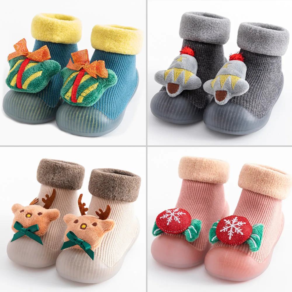 Soft Non-slip Baby Winter Socks Anti-skid Toddler Shoes with Rubber Soles Christmas Design Thickened Infant Floor Socks Autumn
Soft Non-slip Baby Winter Socks Anti-skid Toddler Shoes with Rubber Soles Christmas Design Thickened Infant Floor Socks Autumn