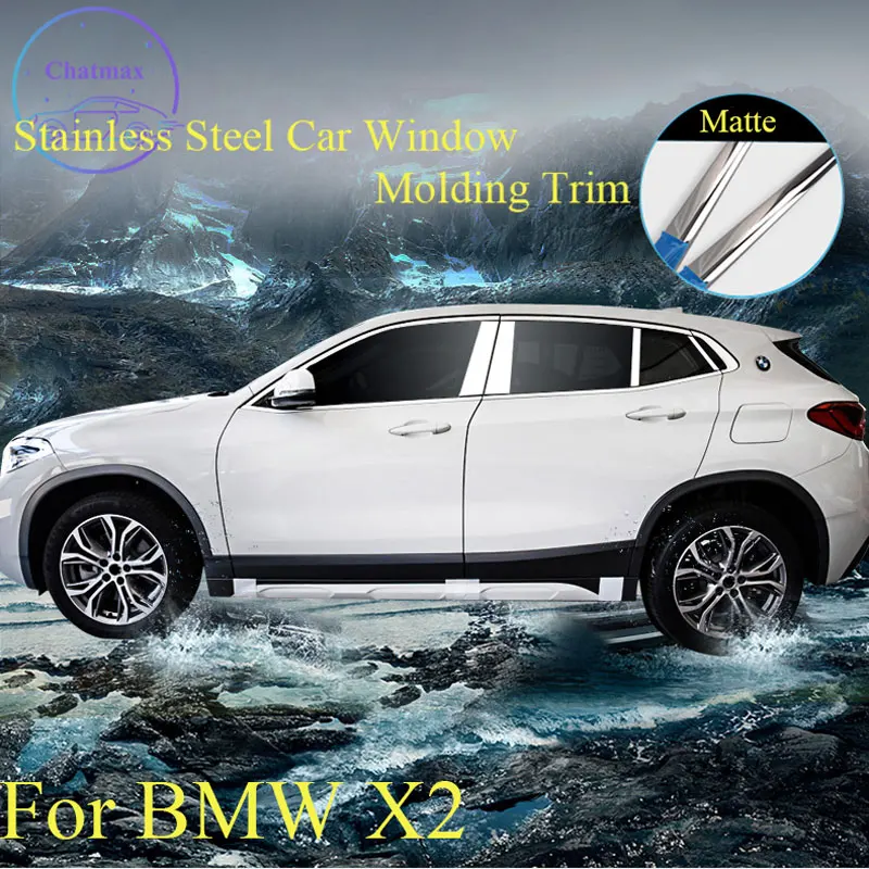 Накладка для молдинга окон автомобиля из нержавеющей стали для BMW X2, края окна автомобиля, середины стойки, яркая полоса, декоративные аксессуары
Накладка для молдинга окон автомобиля из нержавеющей стали для BMW X2, края окна автомобиля, середины стойки, яркая полоса, декоративные аксессуары