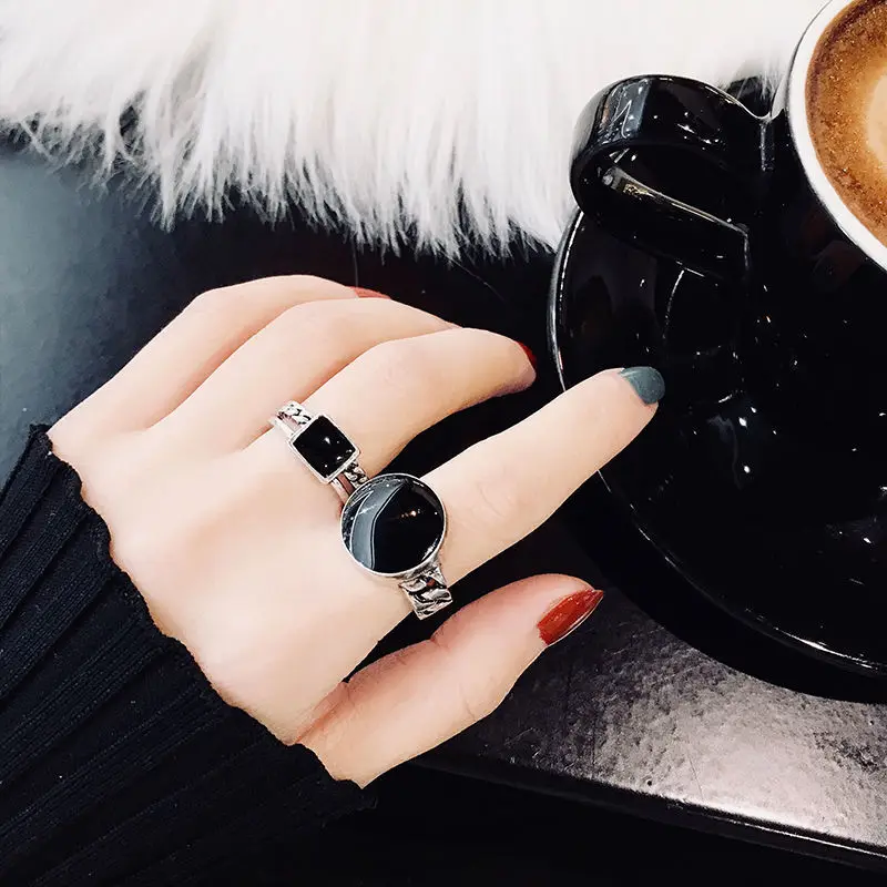Black Finger Rings Set for Women Men Resizeble 2021 New Trend Fashion Korean Rings Set Gift for Men Aesthatic Grunge Jewelry
Black Finger Rings Set for Women Men Resizeble 2021 New Trend Fashion Korean Rings Set Gift for Men Aesthatic Grunge Jewelry