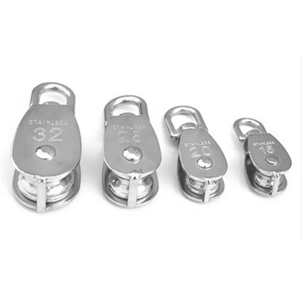 1Pcs Stainless Steel Single Pulley Block Tackle Pulley Roller Wire Rope Cable Loading Lifting Rope Pulley Block For Wire Rope
1Pcs Stainless Steel Single Pulley Block Tackle Pulley Roller Wire Rope Cable Loading Lifting Rope Pulley Block For Wire Rope