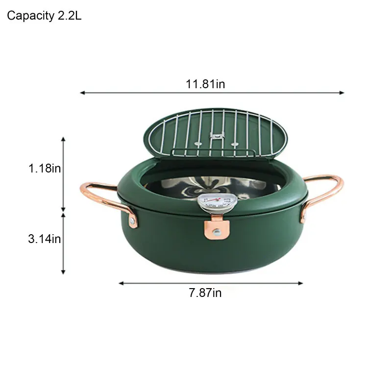 Restaurant Lid With Thermometer Non Stick Tempura Deep Fryer Carbon Steel Easy Clean Kitchen Chicken French Fries Oil Drip Rack
Restaurant Lid With Thermometer Non Stick Tempura Deep Fryer Carbon Steel Easy Clean Kitchen Chicken French Fries Oil Drip Rack