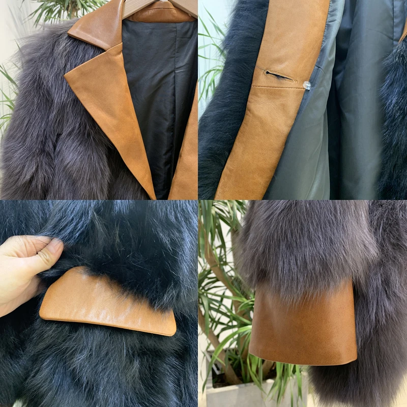 Winter Fox Real Fur Coat Women Full Sleeve Leather Jacket With Fur Natural Outerwear Standard Middle Length Casual Suit Collar
Winter Fox Real Fur Coat Women Full Sleeve Leather Jacket With Fur Natural Outerwear Standard Middle Length Casual Suit Collar