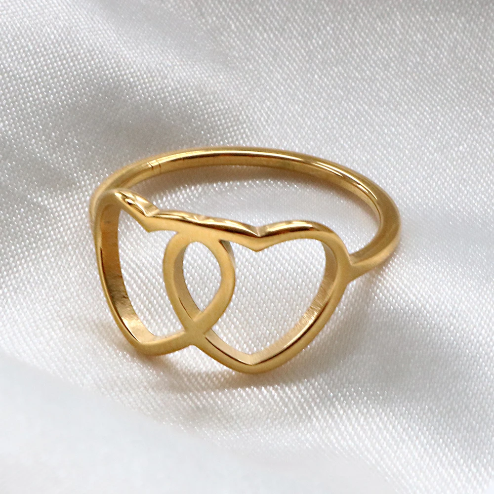 Hollow Double Heart Romanic Ring Geometric Love Ring for Women Wedding Engagement Jewelry Gift
Hollow Double Heart Romanic Ring Geometric Love Ring for Women Wedding Engagement Jewelry Gift