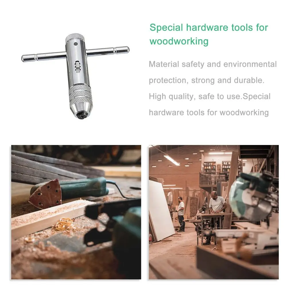 Adjustable 3-8mm T-Handle Ratchet Tap Wrench with M3-M8 Machine Screw Thread Metric Plug Tap Machinist Tool 
Adjustable 3-8mm T-Handle Ratchet Tap Wrench with M3-M8 Machine Screw Thread Metric Plug Tap Machinist Tool