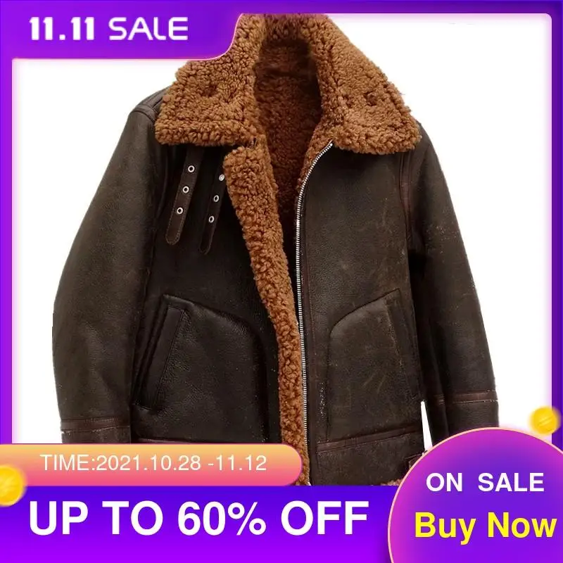 2021 Dark Brown Military Style Genuine Shearling Coat Men Plus Size 4XL Real Thick Sheepskin Russian Winter -20 ° C Warm Jacket
2021 Dark Brown Military Style Genuine Shearling Coat Men Plus Size 4XL Real Thick Sheepskin Russian Winter -20 ° C Warm Jacket