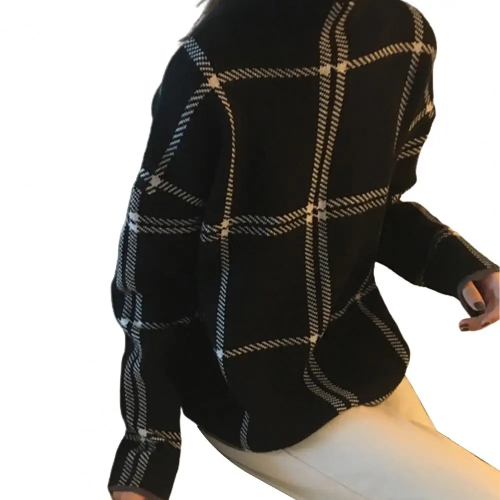 Women Autumn Winter Fashion Korean Sweater Plaid Sweater All-match Half High Neck Pullover Simple Loose Blouse Warm Clothes
Women Autumn Winter Fashion Korean Sweater Plaid Sweater All-match Half High Neck Pullover Simple Loose Blouse Warm Clothes