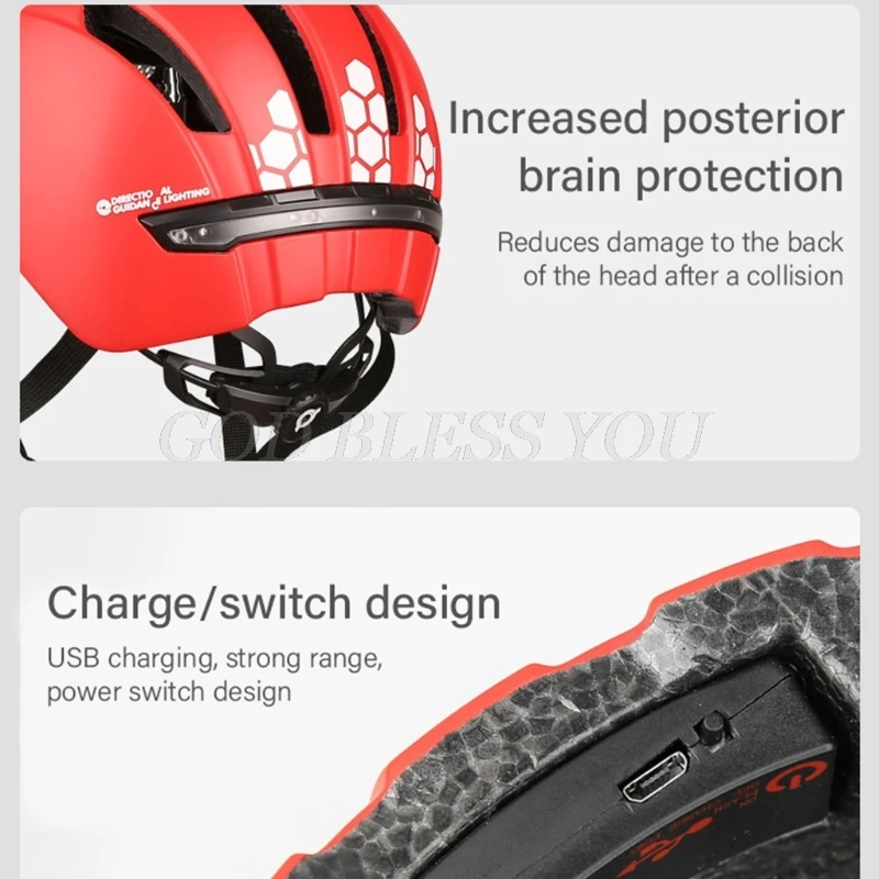 Men Women Unisex Smart Bike Helmet with LED Turn Signal Light Back Lamp USB Charging Night Riding Warning Safety Cap Hat
Men Women Unisex Smart Bike Helmet with LED Turn Signal Light Back Lamp USB Charging Night Riding Warning Safety Cap Hat