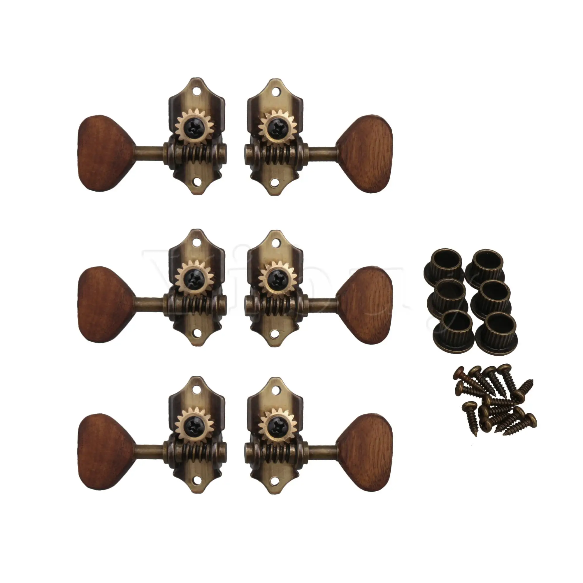 Yibuy Bronze Zinc Alloy Guitar String Tuning Pegs 3L3R With Acacia Wood Handle
Yibuy Bronze Zinc Alloy Guitar String Tuning Pegs 3L3R With Acacia Wood Handle