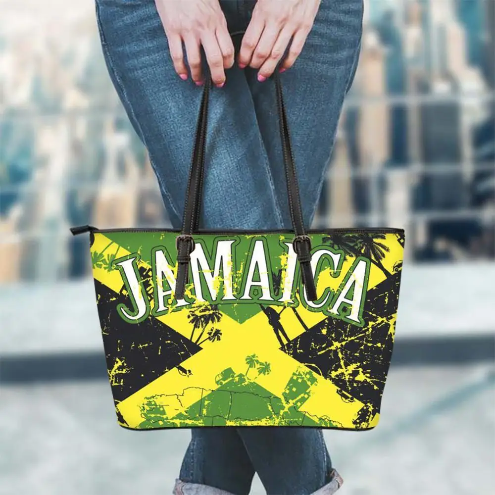ELVISWORDS Jamaica Flag Print Women Fashion Shoulder Handbag 2020 Durable PU Leather Tote Bag Teen Girls Casual Street Large Bag
ELVISWORDS Jamaica Flag Print Women Fashion Shoulder Handbag 2020 Durable PU Leather Tote Bag Teen Girls Casual Street Large Bag