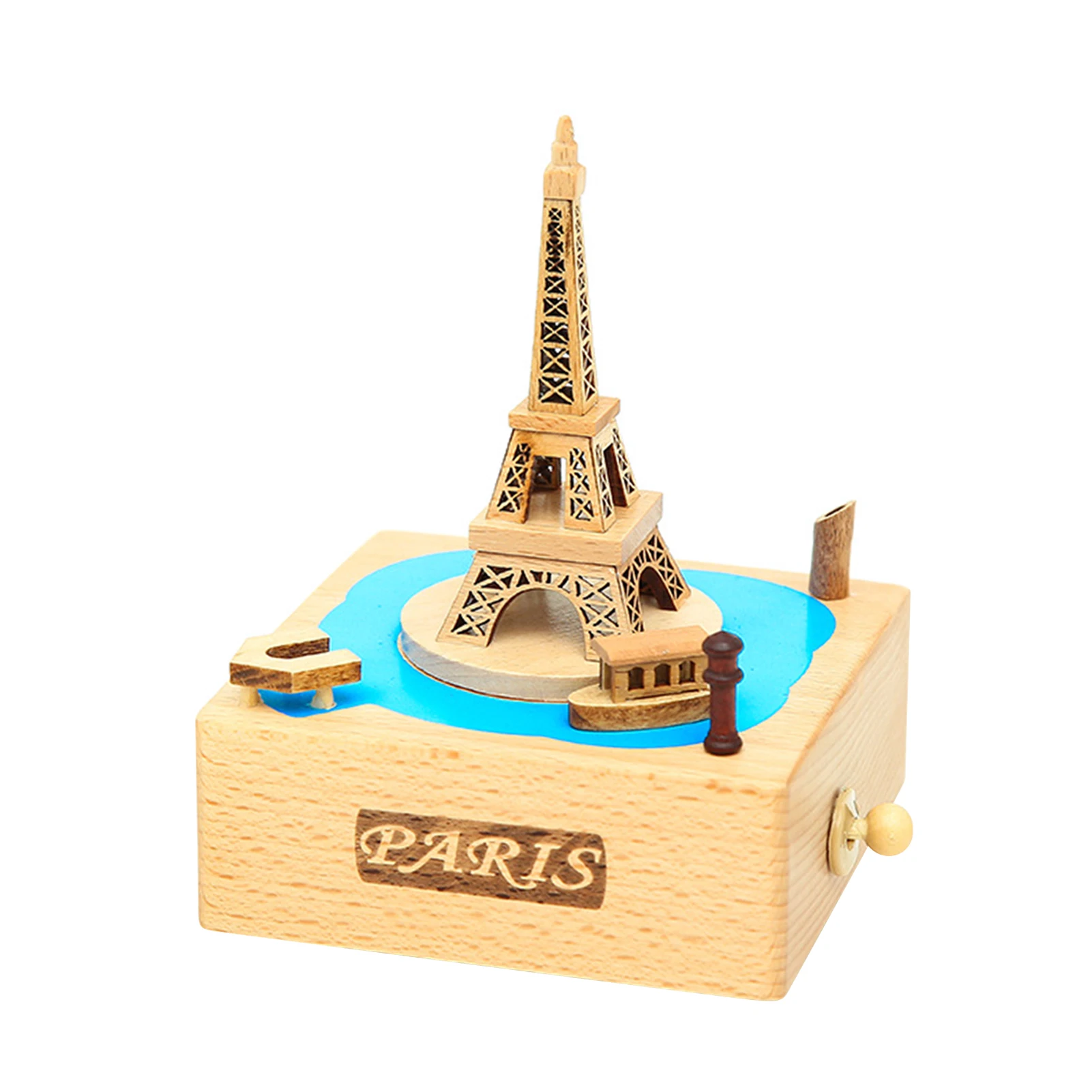 Eiffel Tower Music Box Beech Wood Music Box Moving Magnetic Boat Mechanical Wind-up Switch Melody Castle in the Sky
Eiffel Tower Music Box Beech Wood Music Box Moving Magnetic Boat Mechanical Wind-up Switch Melody Castle in the Sky