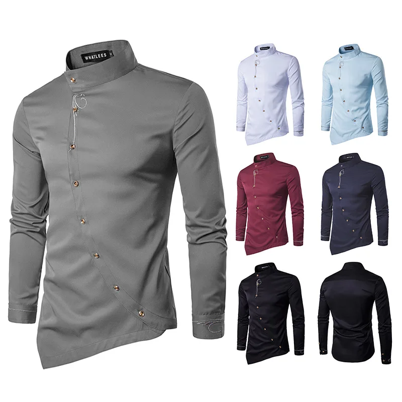 Free Shipping Irregular Hem Men's Business Dress Shirts Gray White Fashion Slim Fit Long Sleeve Shirt Mens Work Casual Clothing
Free Shipping Irregular Hem Men's Business Dress Shirts Gray White Fashion Slim Fit Long Sleeve Shirt Mens Work Casual Clothing