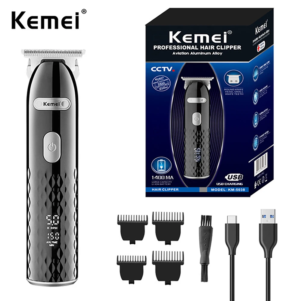 Kemei 5038 Lcd Panel led Gradient Adjustable Speed Rechargeable Hair Clipper Cross-Border Carving Oil Cutter
Kemei 5038 Lcd Panel led Gradient Adjustable Speed Rechargeable Hair Clipper Cross-Border Carving Oil Cutter