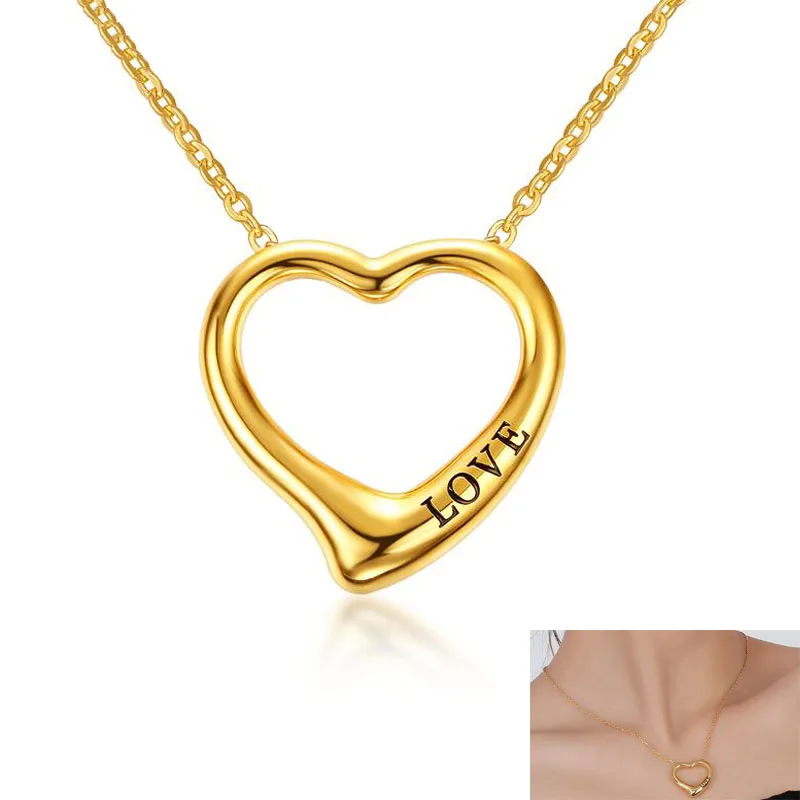 Fashion Hollow Love Women Golden Necklace Stainless Steel Heart Shaped English Female Wedding Pendant Necklace Jewelry
Fashion Hollow Love Women Golden Necklace Stainless Steel Heart Shaped English Female Wedding Pendant Necklace Jewelry