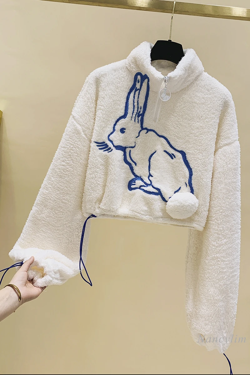 Soft Plush Embroidered Drawstring Turtleneck Short Pullover Hoody Women's 2020 Autumn Winter New Loose Cute Top Sweatshirts
Soft Plush Embroidered Drawstring Turtleneck Short Pullover Hoody Women's 2020 Autumn Winter New Loose Cute Top Sweatshirts