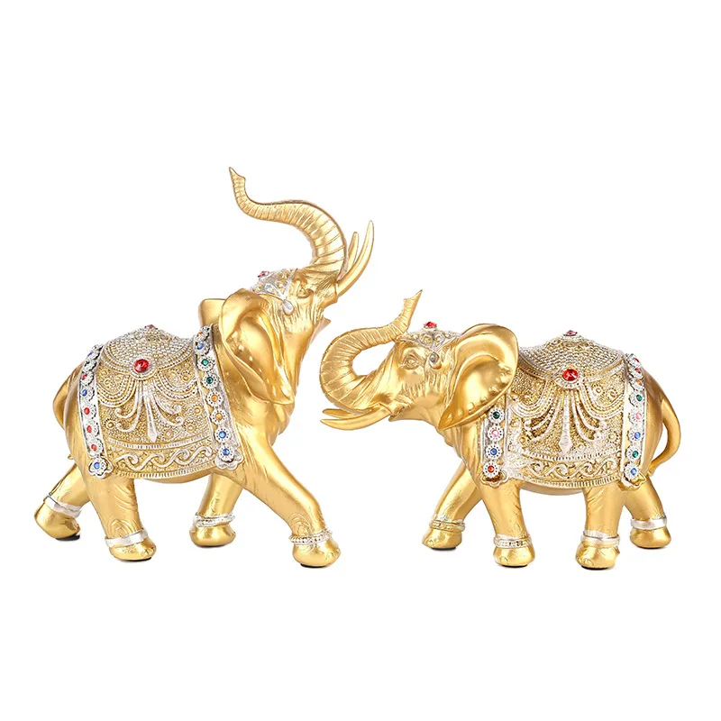 2pcs/set Golden Resin Elephant Decor Statue with Diamonds Home Decoration Animal Sculpture Desktop Decoration Crafts Ornaments
2pcs/set Golden Resin Elephant Decor Statue with Diamonds Home Decoration Animal Sculpture Desktop Decoration Crafts Ornaments