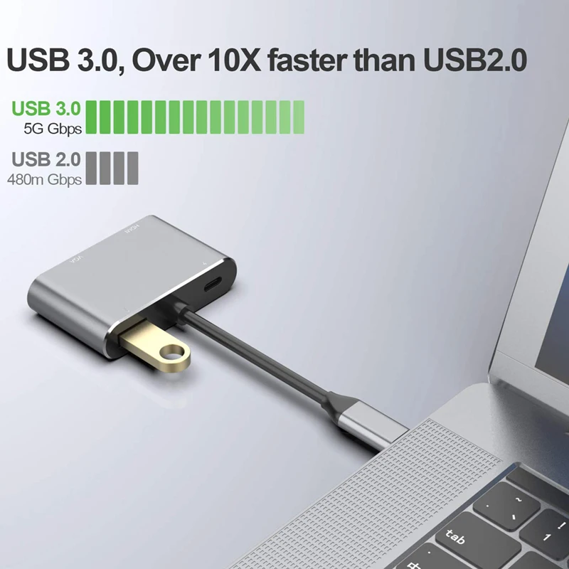 USB-разветвитель с разъемом типа C 3 1 на 4K HDMI совместимый VGA USB 0 PD chagring для ноутбука