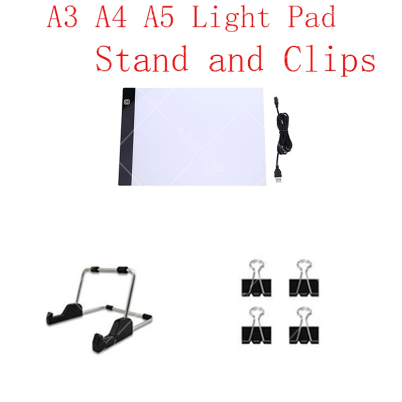A4/5/3 Light Pad for Diamond Painting Accessories USB Powered Board Kit Adjustable Brightness with Detachable Stand and Clips
A4/5/3 Light Pad for Diamond Painting Accessories USB Powered Board Kit Adjustable Brightness with Detachable Stand and Clips